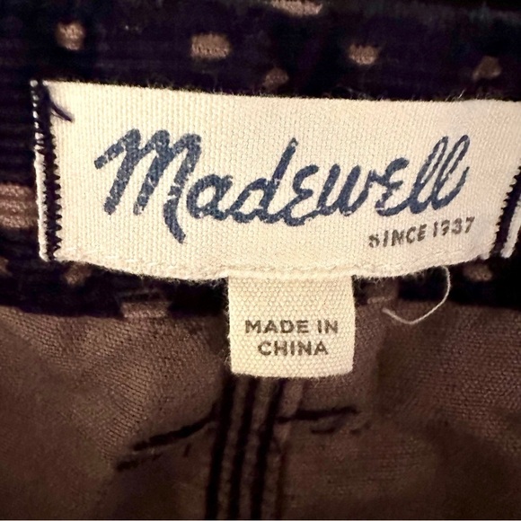 Madewell Skinny Corduroy Stretchy Jeans Navy and Beige Polkadot Size 25 - Picture 11 of 13